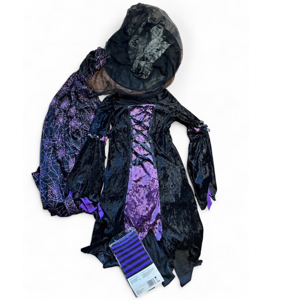 VTG Y2K Kmart Women's Witch Costume Bundle-Purple/Black (4-Piece Set) Halloween